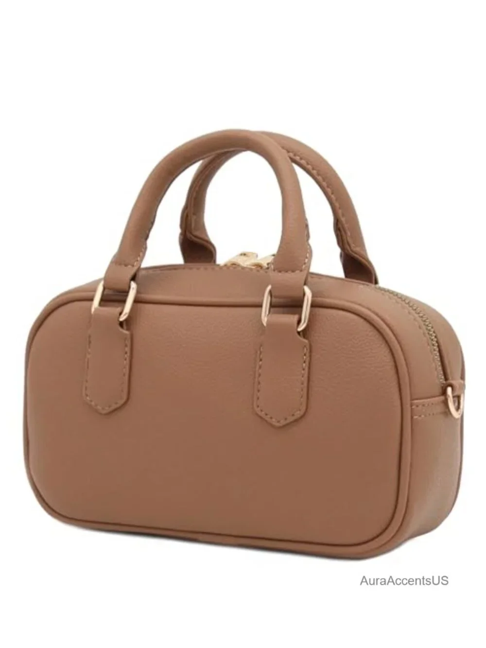 Faux Leather Mini Satchel Purse Top Handle Crossbody Bag